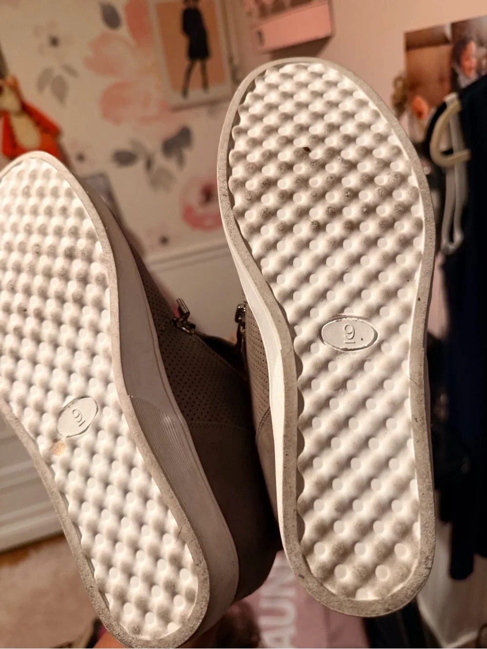 Wedge Sneaker Booties in Taupe - Comfortable Women's Casual Shoes